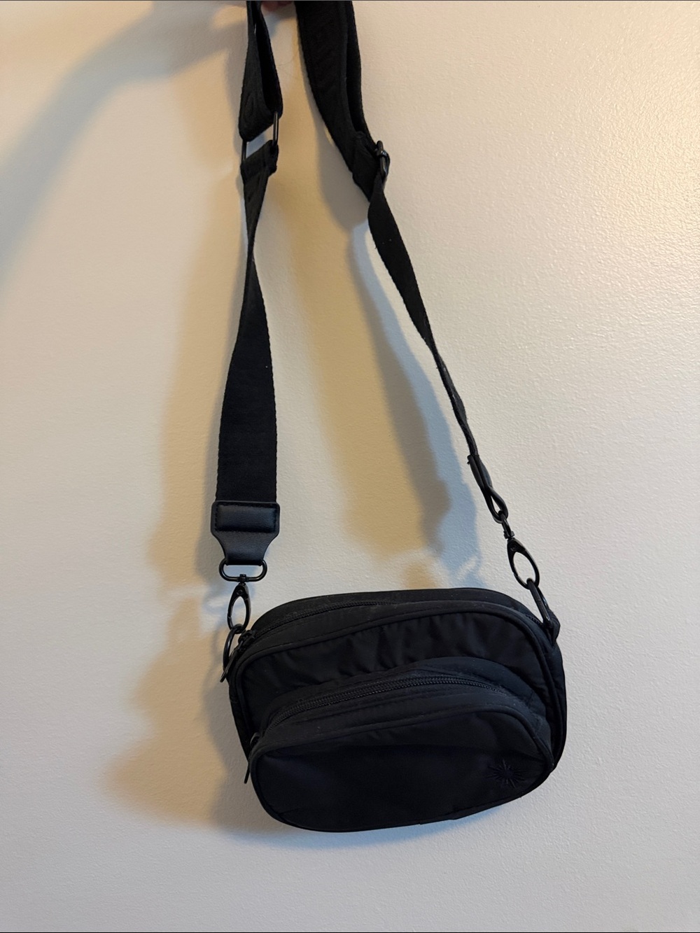 aerie Black Compact Crossbody Messenger Bag